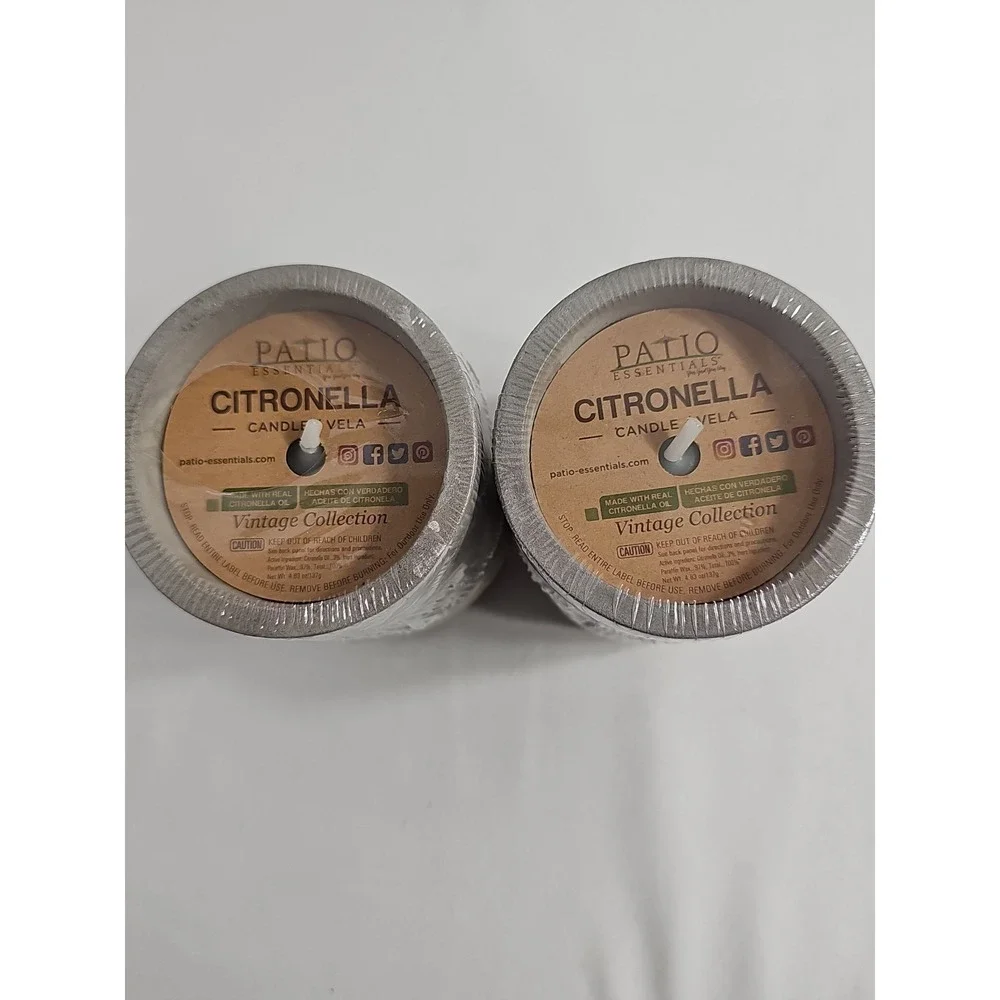 Patio Citronella Candles 2 =‎ When Empty Beautiful Ceramic Twine Wrap Pen Holder